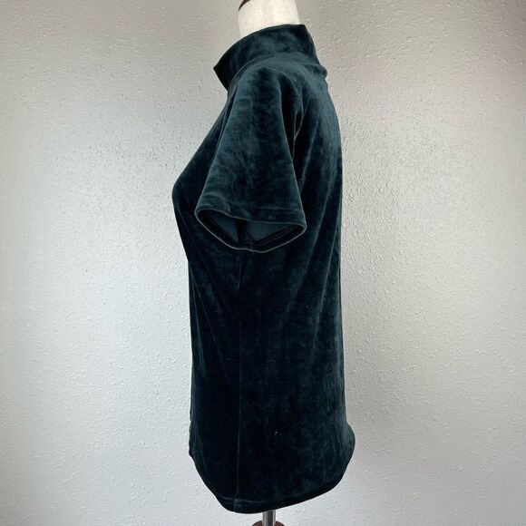 Soatanza Green Velour Top Size L EUC - Picture 3 of 5